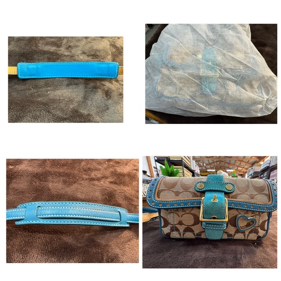 Authentic Coach Brown and Teal crossbody - Picture 14 of 14